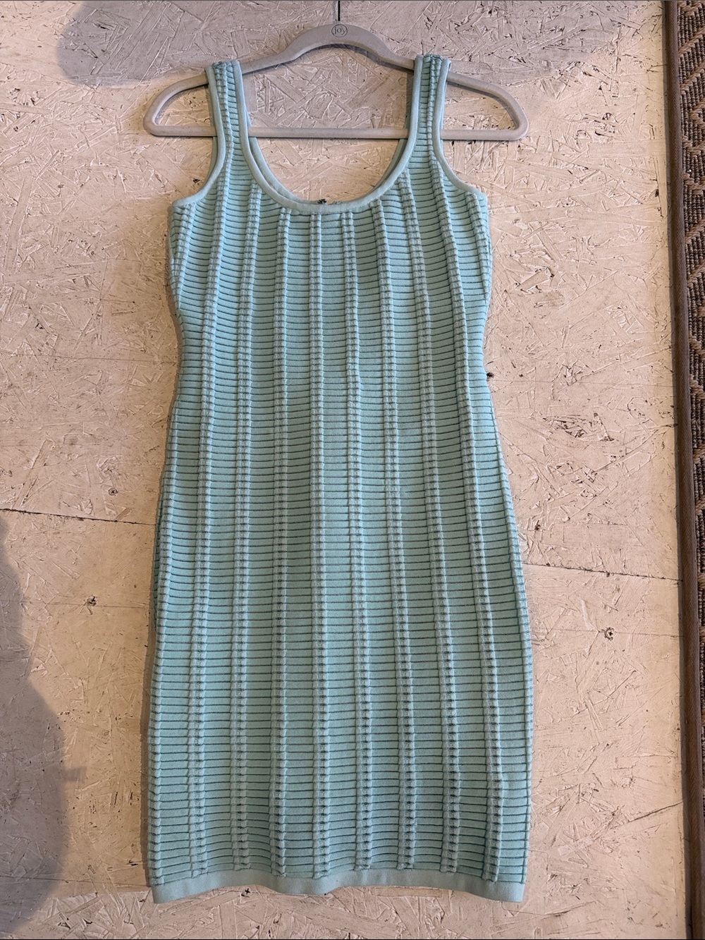 Herve Leger Sleeveless Ribbed Knit Tank Dress - Light Aqua